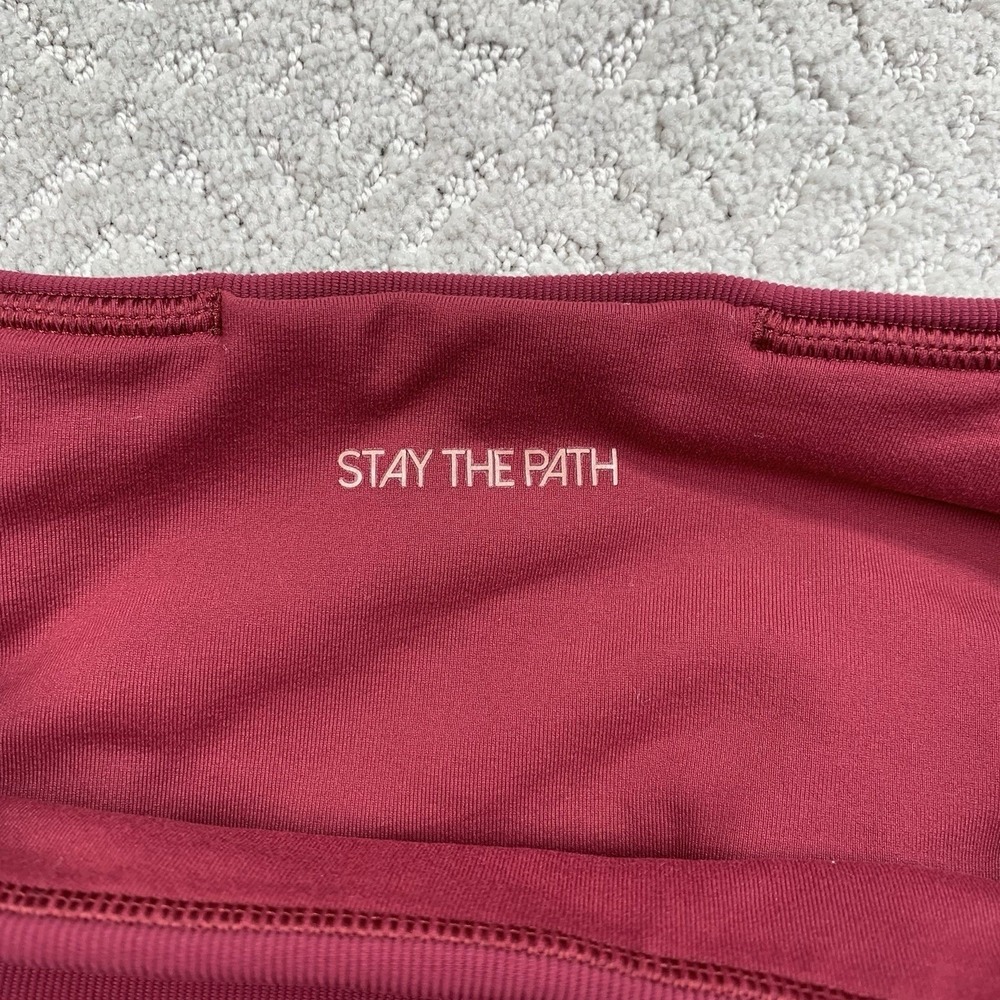 CALIA Stay the Path Ribbed High Rise Biker Shorts Women's Small Raspberry - Picture 4 of 5